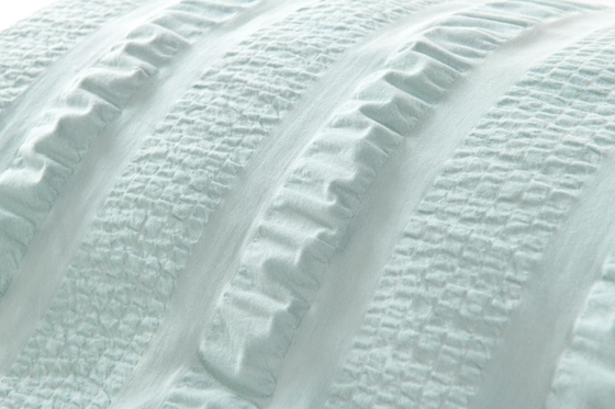 کوله های بالش سفید Seersucker Queen Size Sustainable Light Green